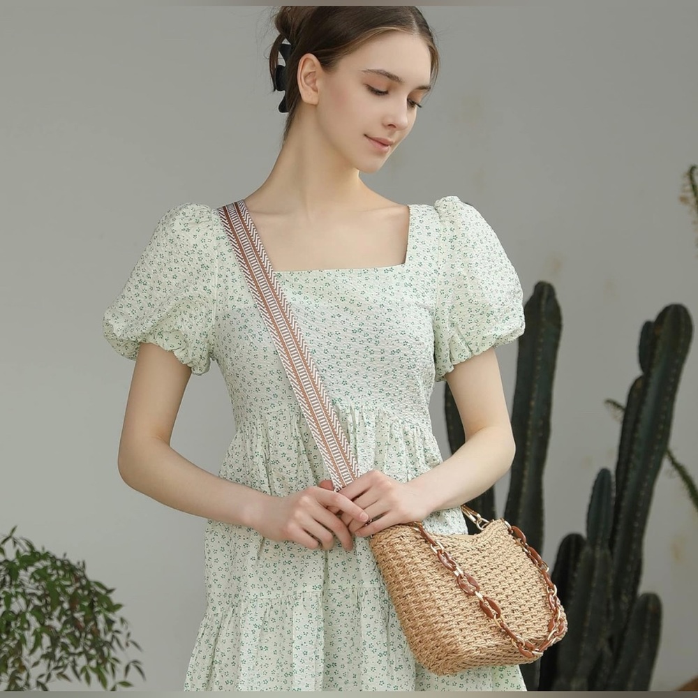 NWT Small Handmade Straw Pocketbook Crossbody Bag - Picture 5 of 9